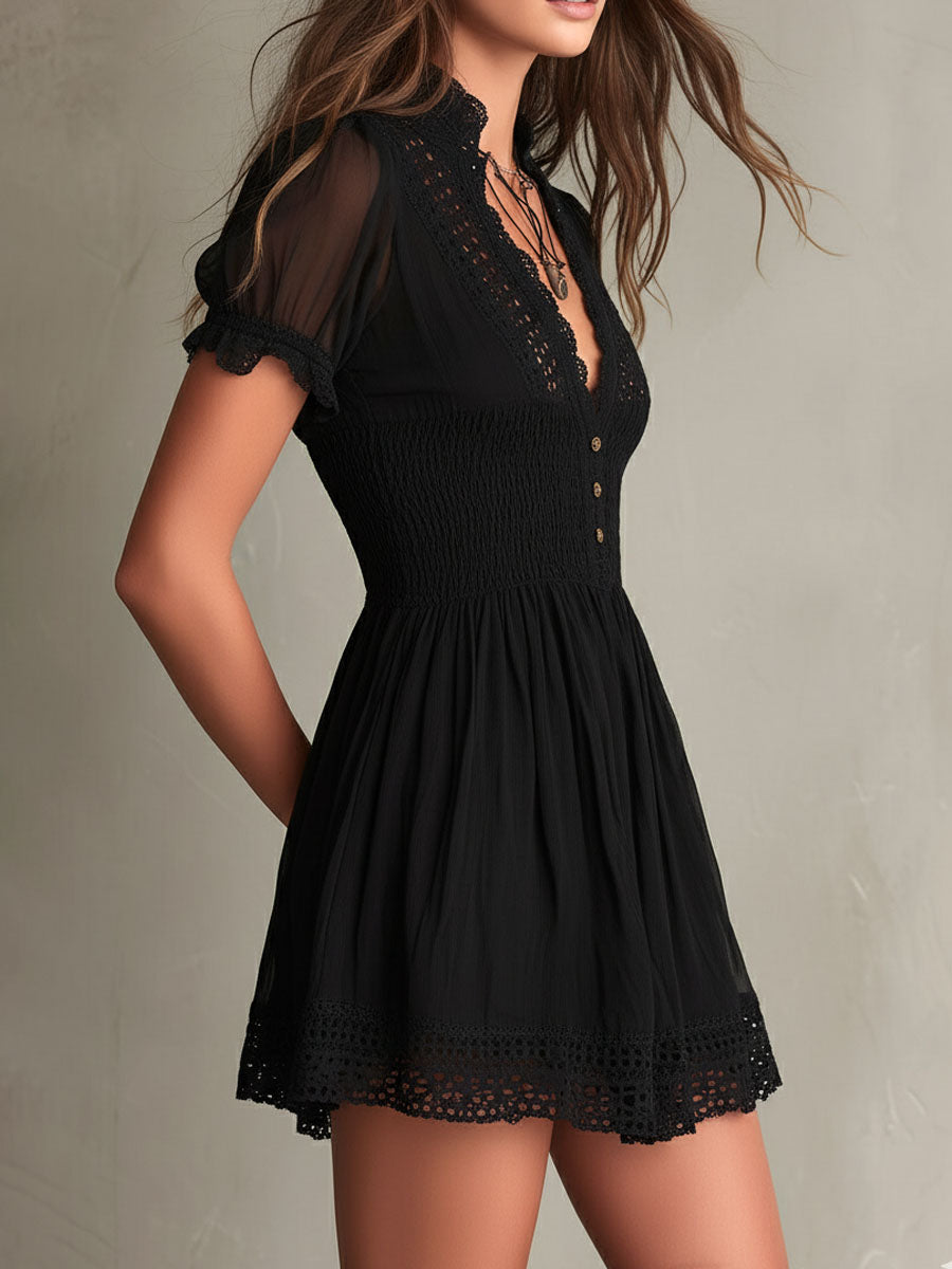 OTTAVIA | Noir Delicate Tailored Dress
