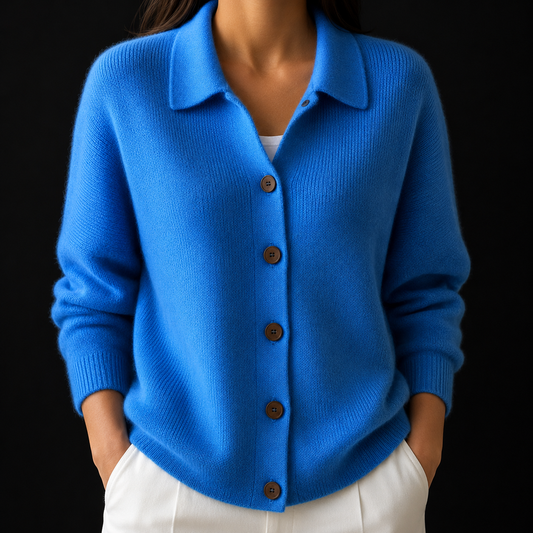 GIOVANNA | Draped Cashmere Button Cardigan
