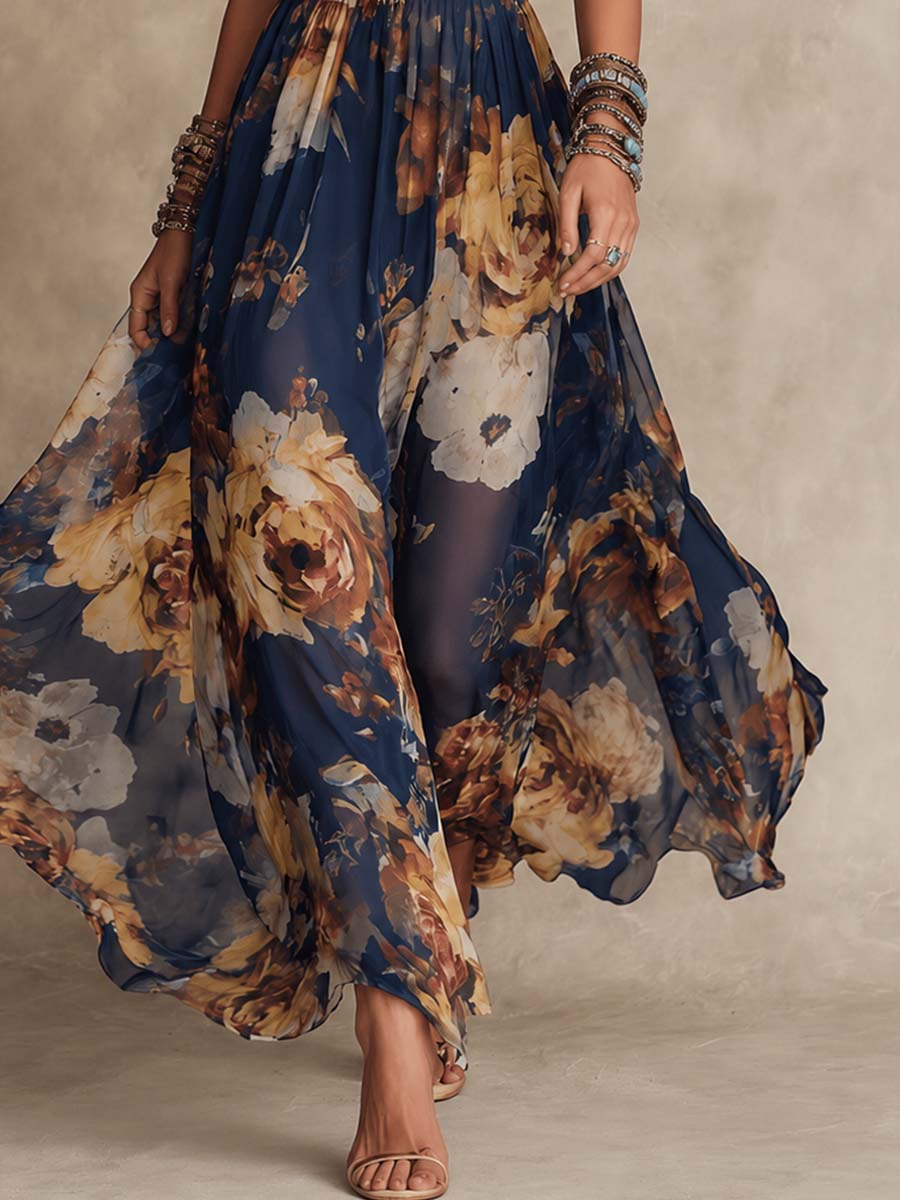 ELODIE | Painterly Chiffon Midi