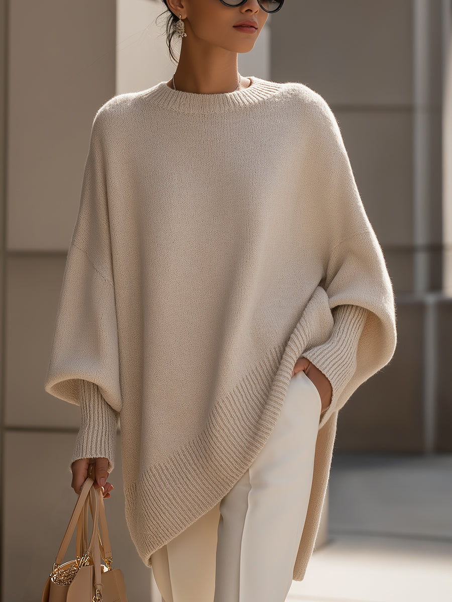 ESTELLA | Asymmetric Cozy Knit Sweater
