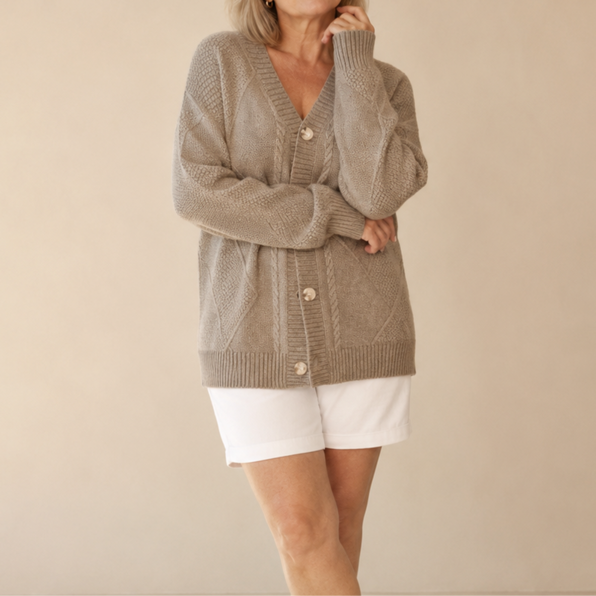 CORNELIA | Opalescent Ribbed Wool Cardigan