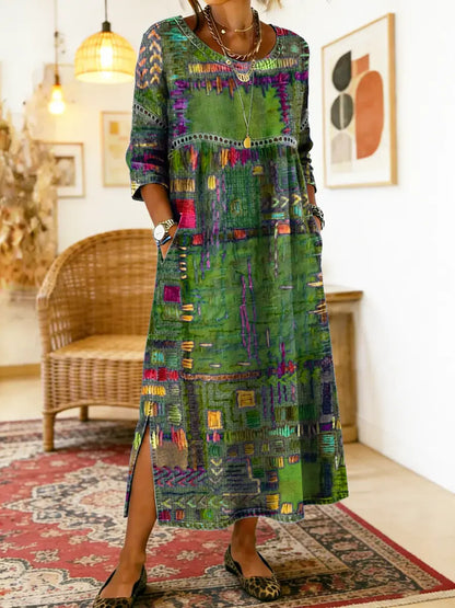 ROMINA | Patchwork A-Line Dress