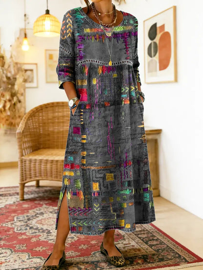 ROMINA | Patchwork A-Line Dress