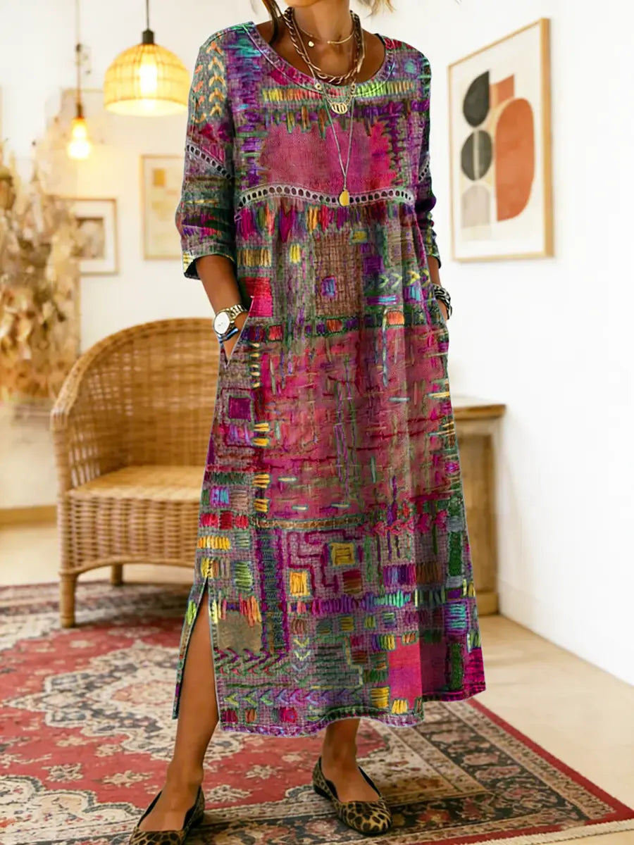 ROMINA | Patchwork A-Line Dress