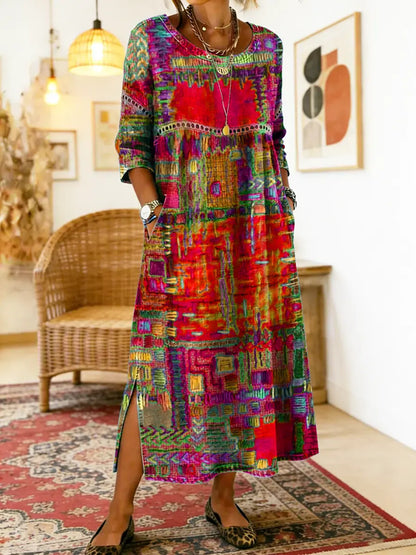 ROMINA | Patchwork A-Line Dress
