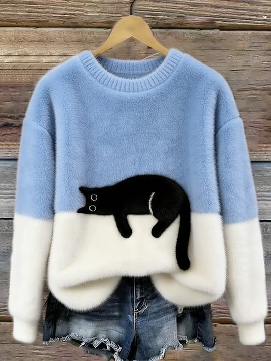 Livia™ | Cat Print Oversized Sweater