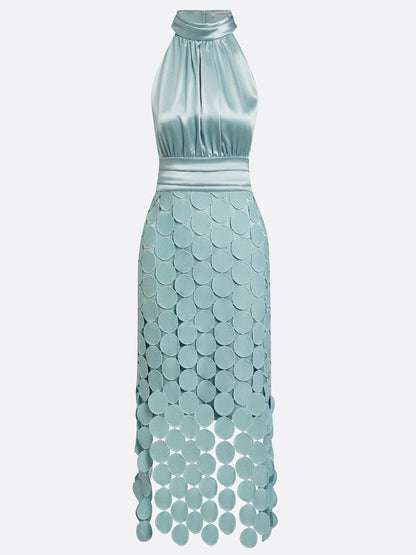 SILVANA | Textured Lustrous Occasion Midi Dress