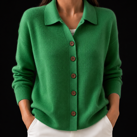 GIOVANNA | Draped Cashmere Button Cardigan