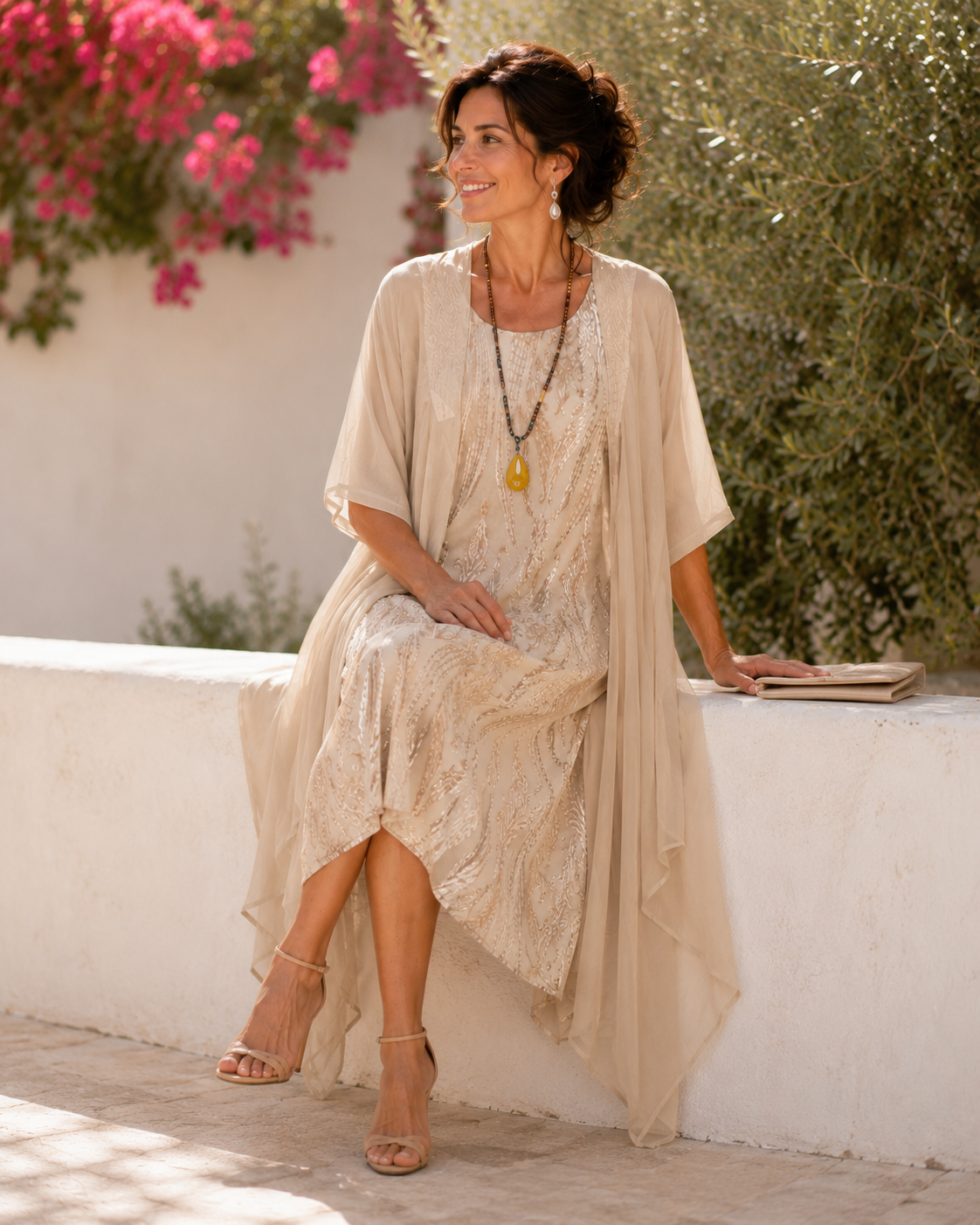 ANTONELLA | Jacquard Gilded Veiled Dress