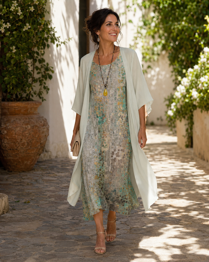 ANTONELLA | Jacquard Gilded Veiled Dress