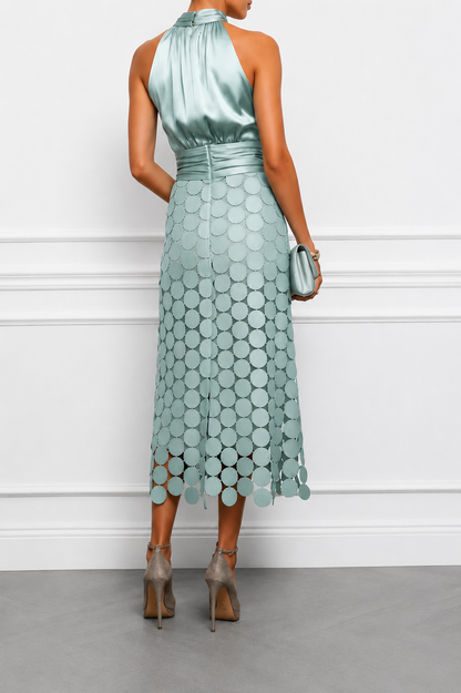 SILVANA | Textured Lustrous Occasion Midi Dress