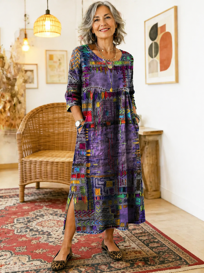 ROMINA | Patchwork A-Line Dress