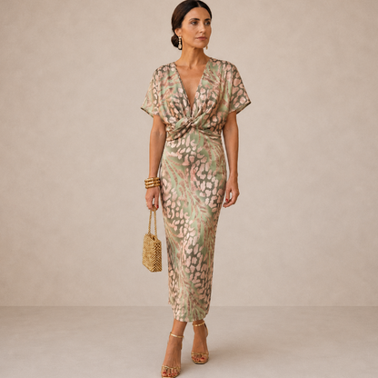 AURORA | Copper-Toned Envelope Midi Dress