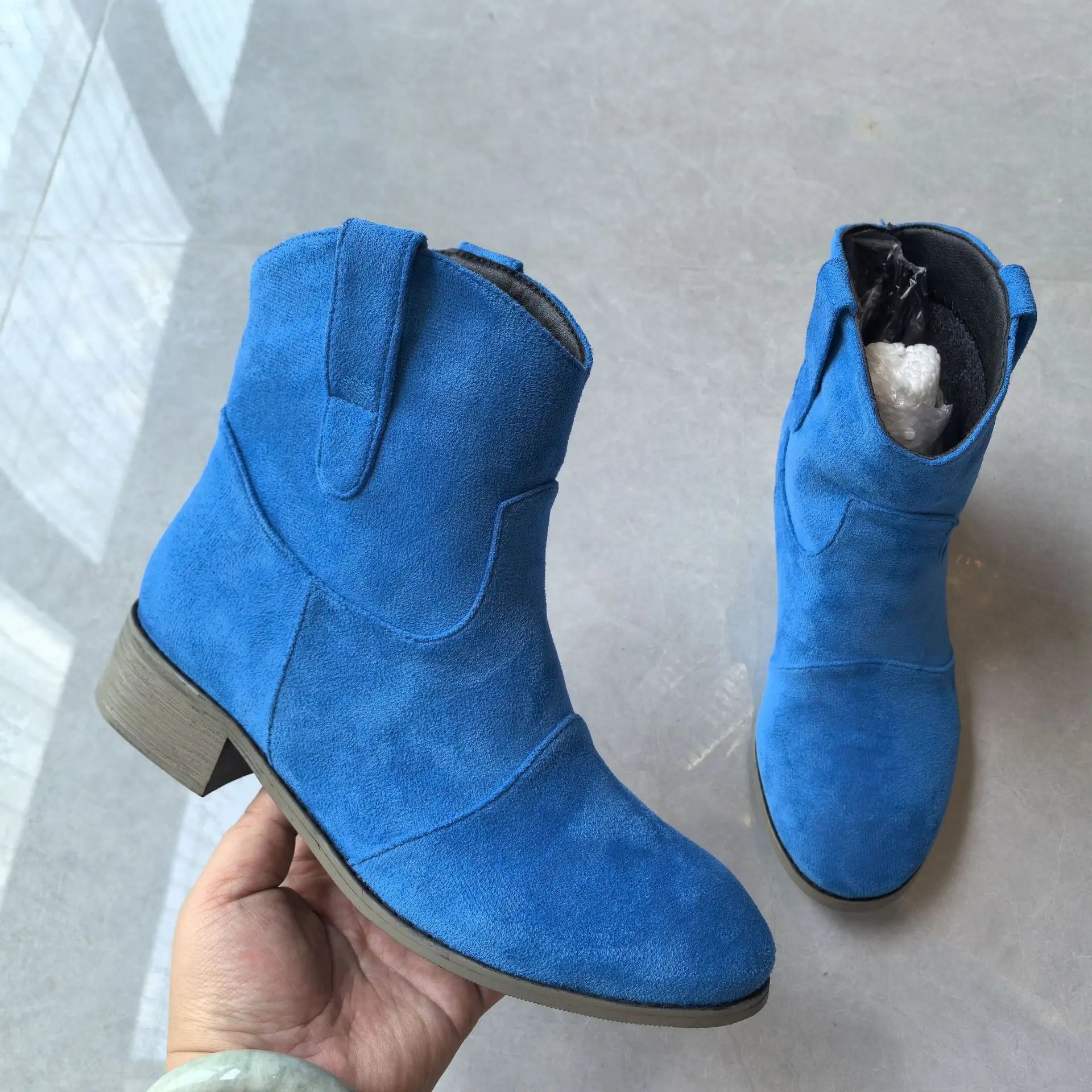 Luxury Women's Boots Suede Womens Ankle Boots Non Slip Slip on Pumps Plus Size 38-48 Shoes for Women Fashion Zapatos De Mujer