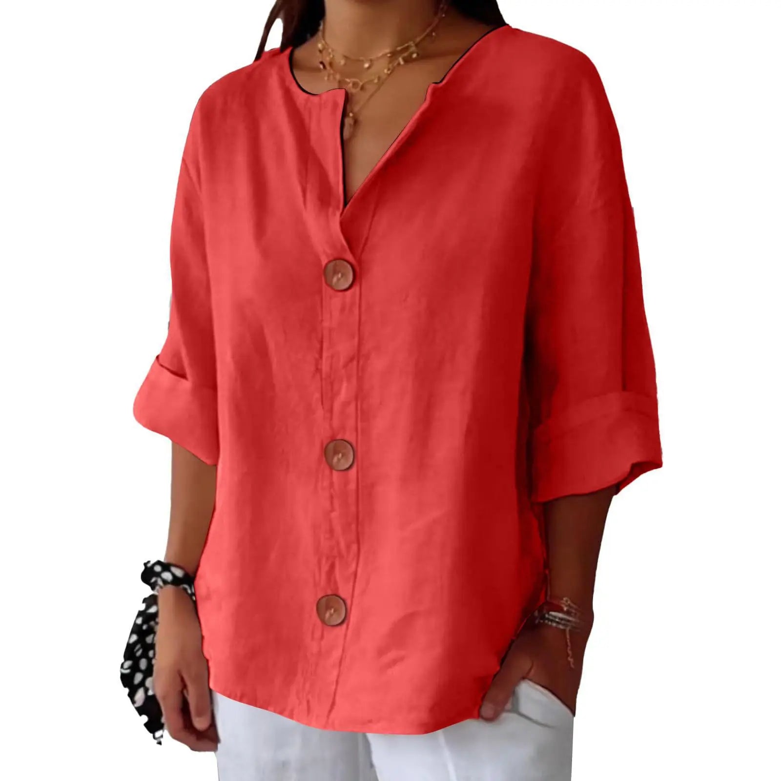 Linen Drop Shoulder Loose Fit Top