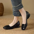 Minimalist Square Toe Leather Flat