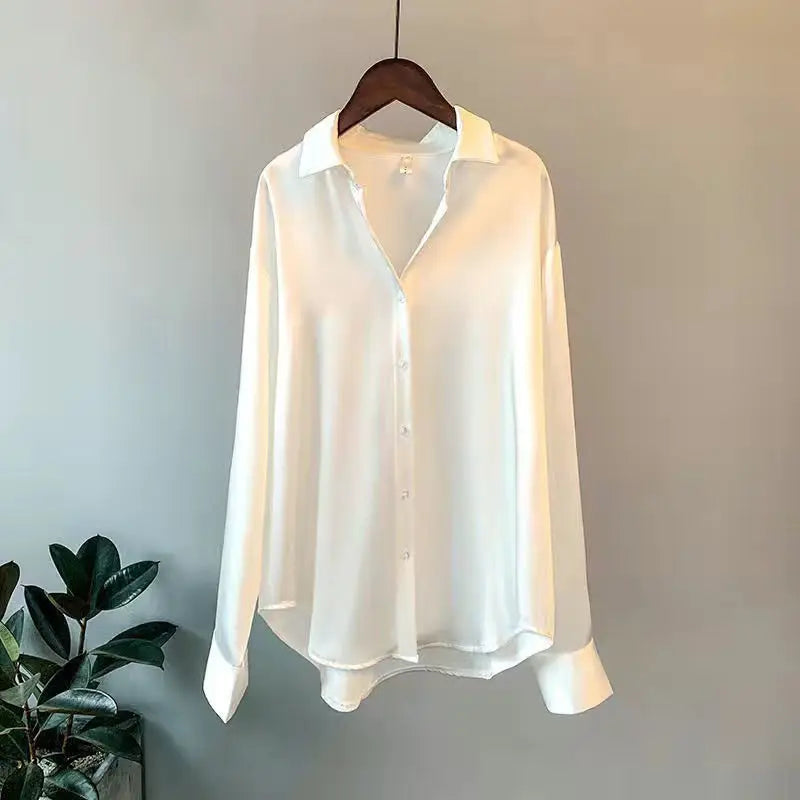 Draped Satin Loose Fit Elegant Top