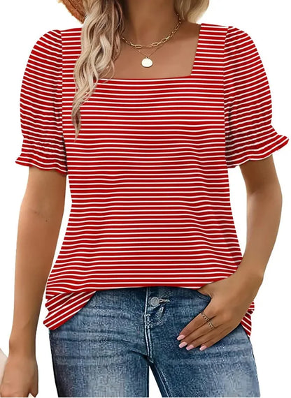 HILARIA | FLOWY WOVEN REFINED TOP