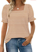 Flowy Ruffle Sleeve V-Neck Woven Top