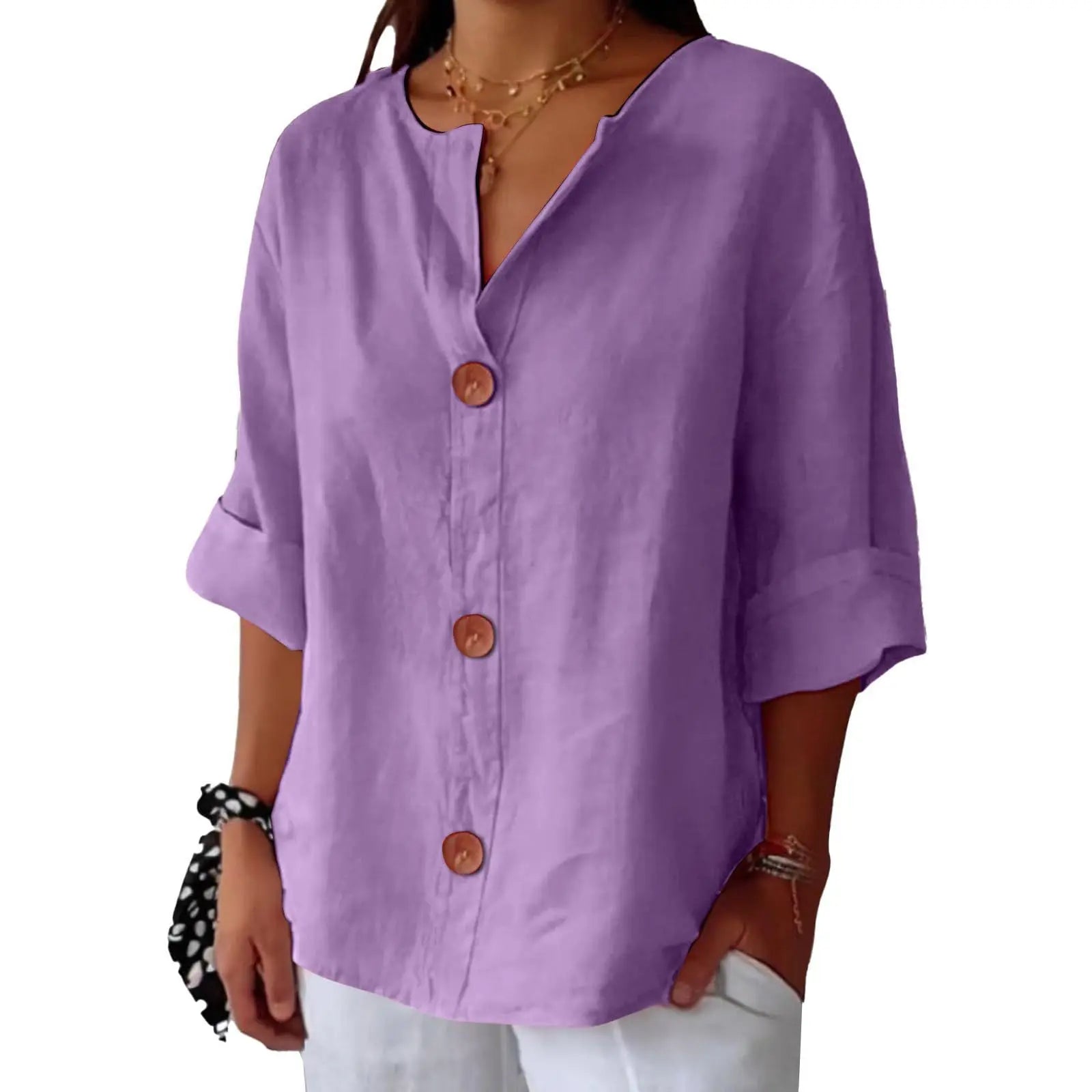 Linen Drop Shoulder Loose Fit Top