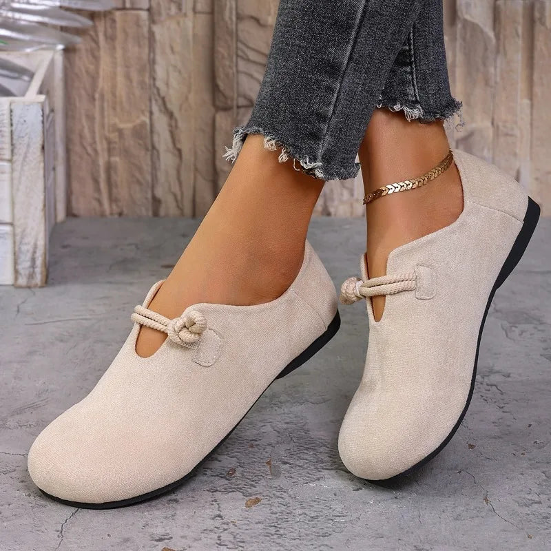 Retro Flat Shoes 2026 New Design Shallow Loafers Women's Casual and Comfortable Solid Color Women's Shoes Zapatos De Mujer