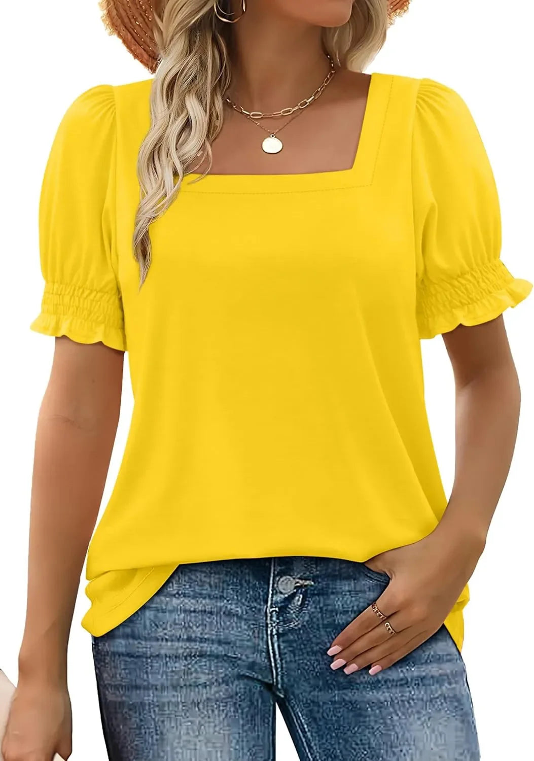 Flowy Ruffle Sleeve V-Neck Woven Top
