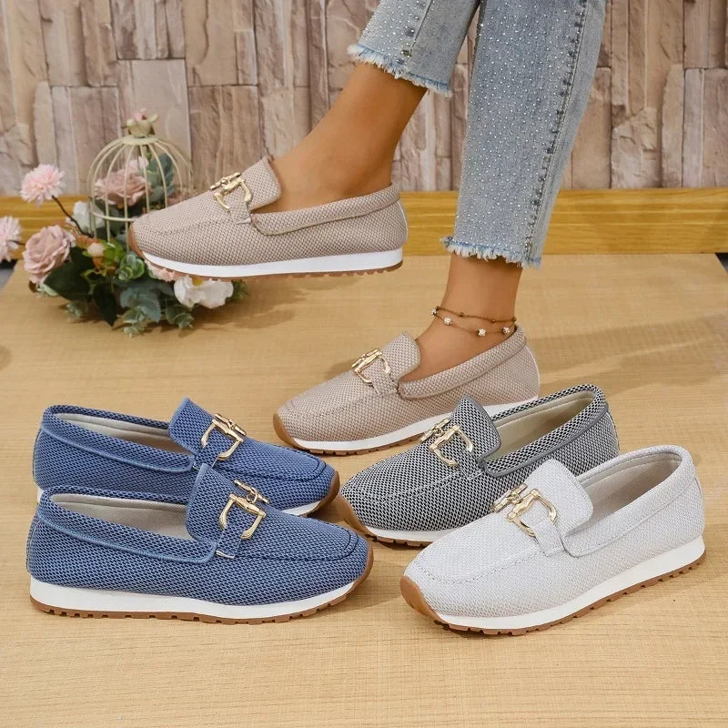 Women Casual Shoes Fashion Breathable Walking Mesh Flat Shoes Sneakers Women 2025 Gym Vulcanized Shoes White Female Footwear
