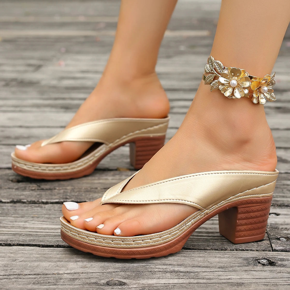 Open Toe Luxe Design Low Heel