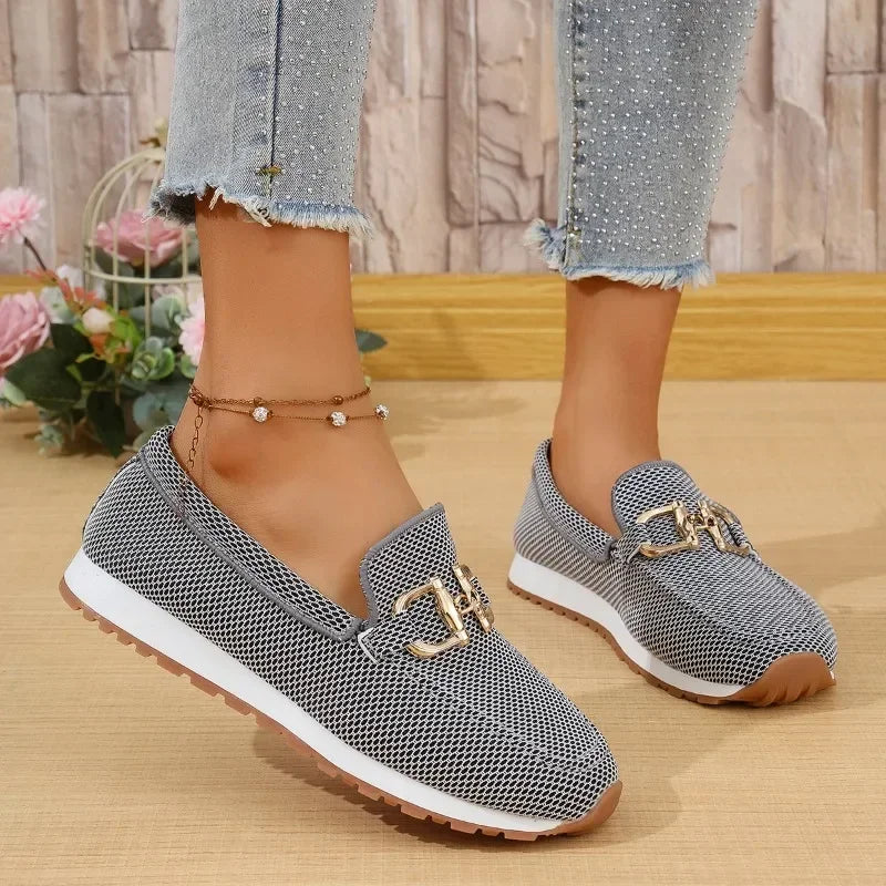 Women Casual Shoes Fashion Breathable Walking Mesh Flat Shoes Sneakers Women 2025 Gym Vulcanized Shoes White Female Footwear