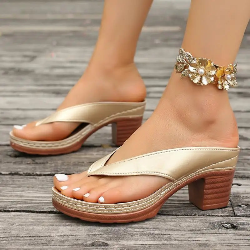 Open Toe Luxe Design Low Heel