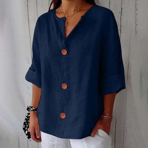 AZALEA | LINEN BLEND REFINED BLOUSE