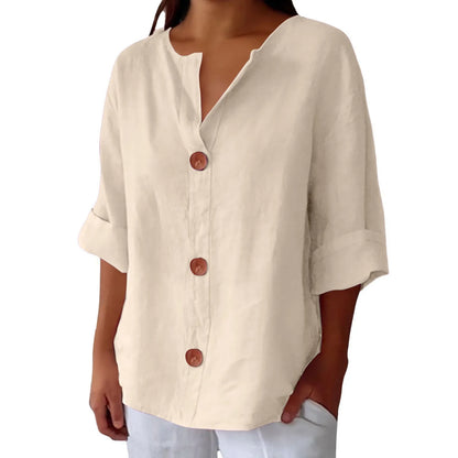 AZALEA | LINEN BLEND REFINED BLOUSE
