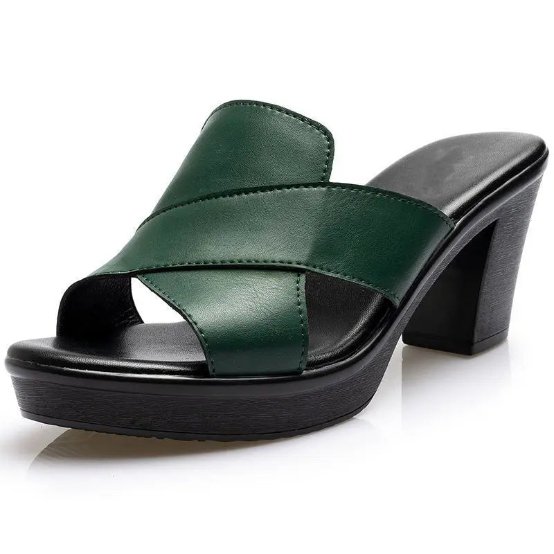Sole Slip On Low Heel Sandal