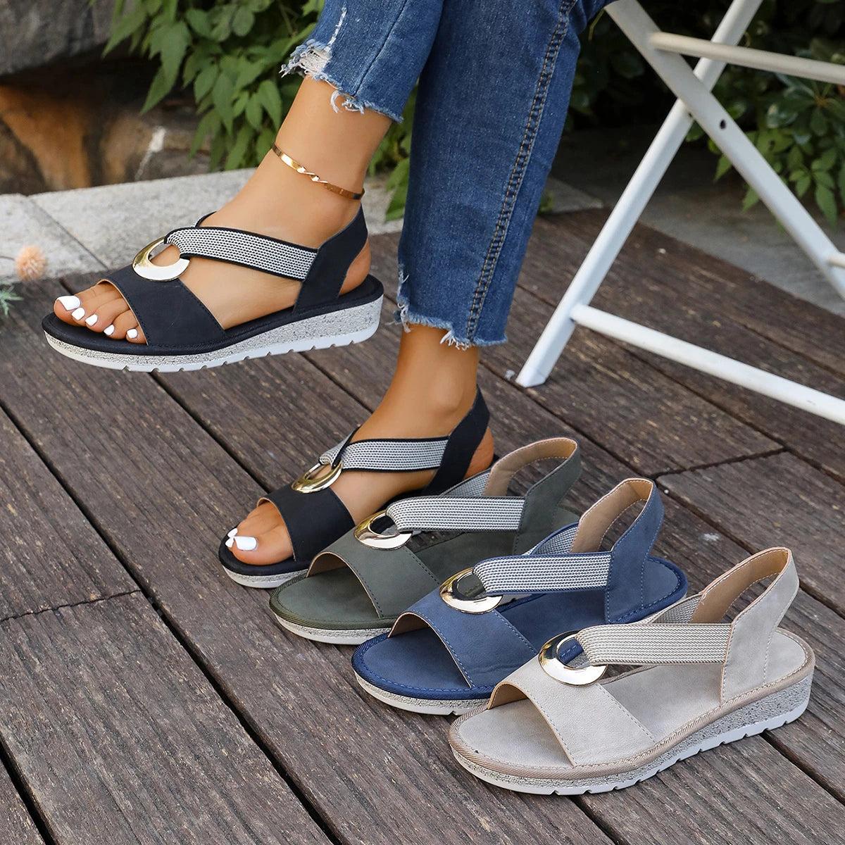 Trend Women Wedges Sandals Lightweight Gladiator Shoes Woman Summer Platform Shoes Women Comfort Casual Med High Heels Sandals