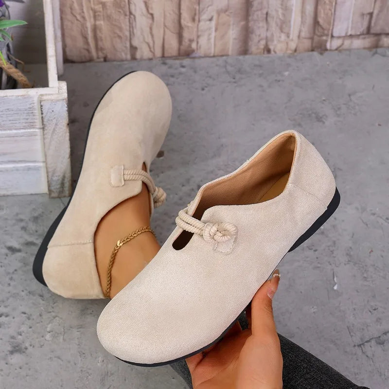 Retro Flat Shoes 2026 New Design Shallow Loafers Women's Casual and Comfortable Solid Color Women's Shoes Zapatos De Mujer