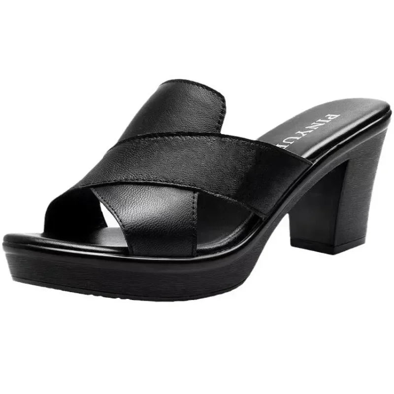 Sole Slip On Low Heel Sandal