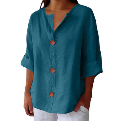 AZALEA | LINEN BLEND REFINED BLOUSE