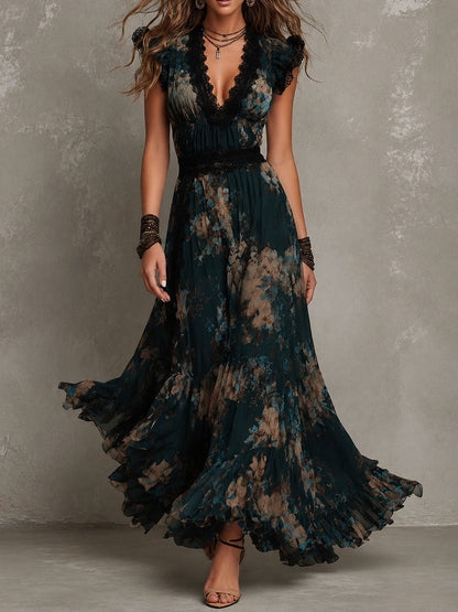 SERAPHINE | Lace Dark Romantic Maxi Dress
