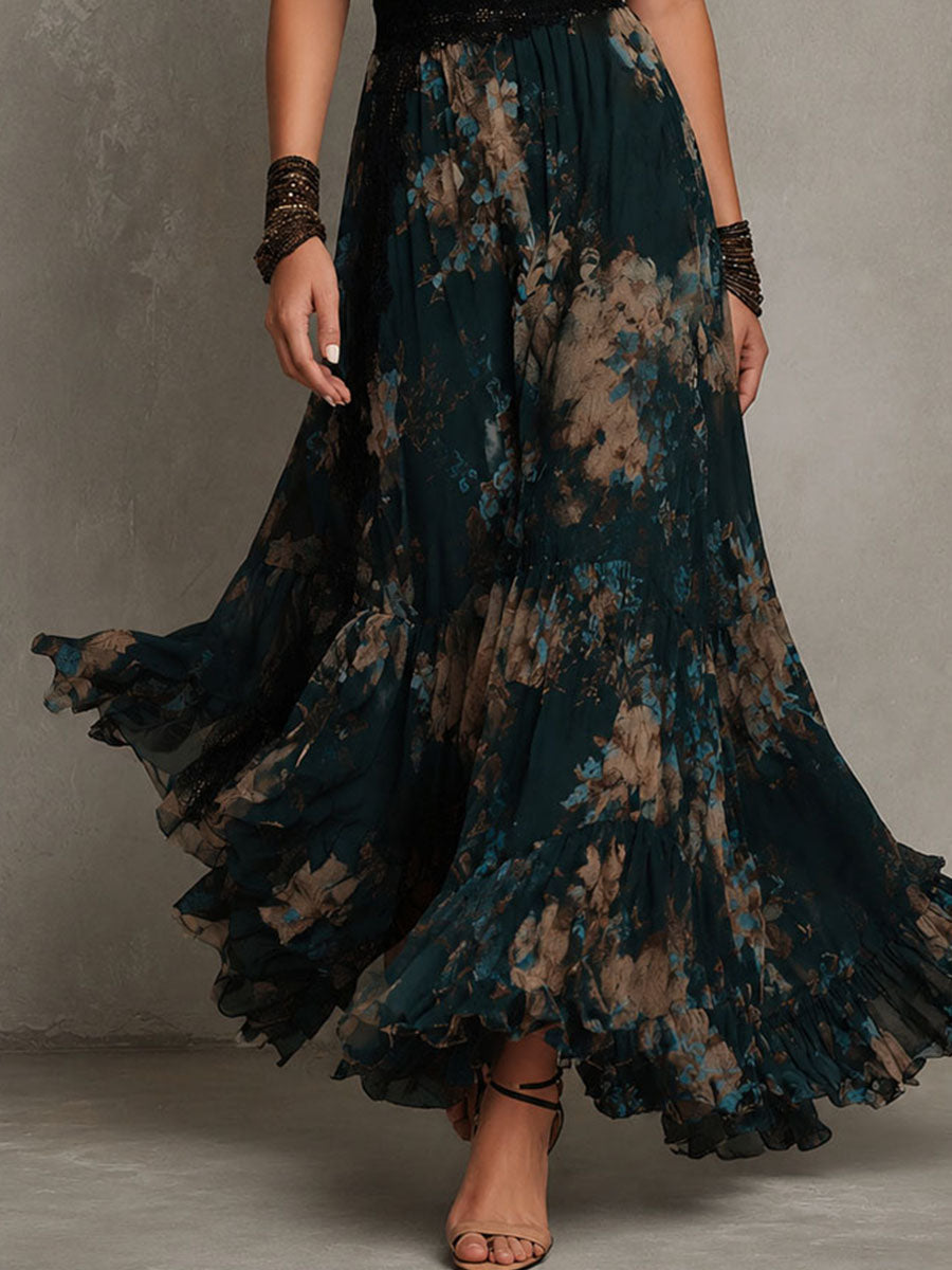 SERAPHINE | Lace Dark Romantic Maxi Dress