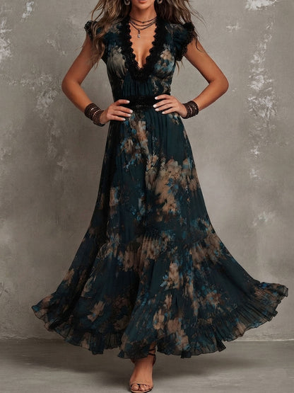 SERAPHINE | Lace Dark Romantic Maxi Dress