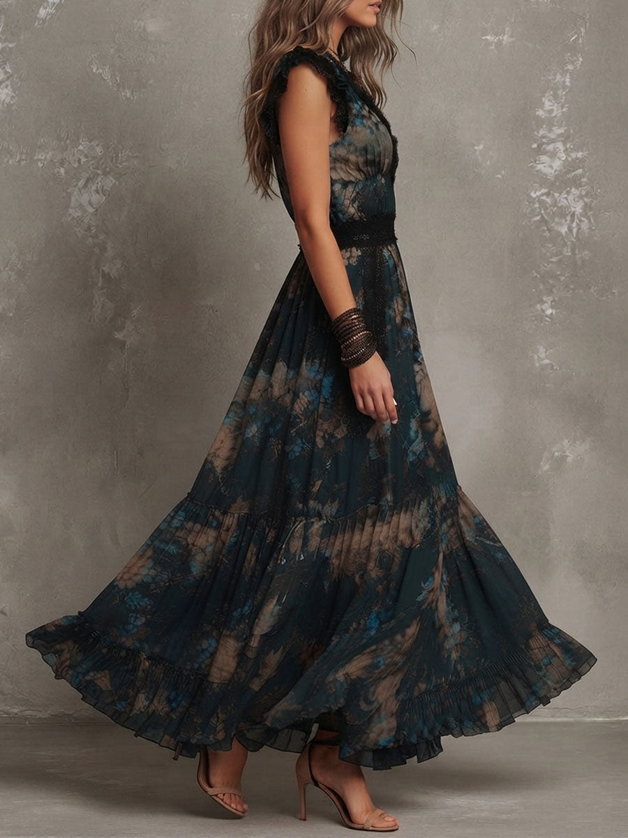 SERAPHINE | Lace Dark Romantic Maxi Dress