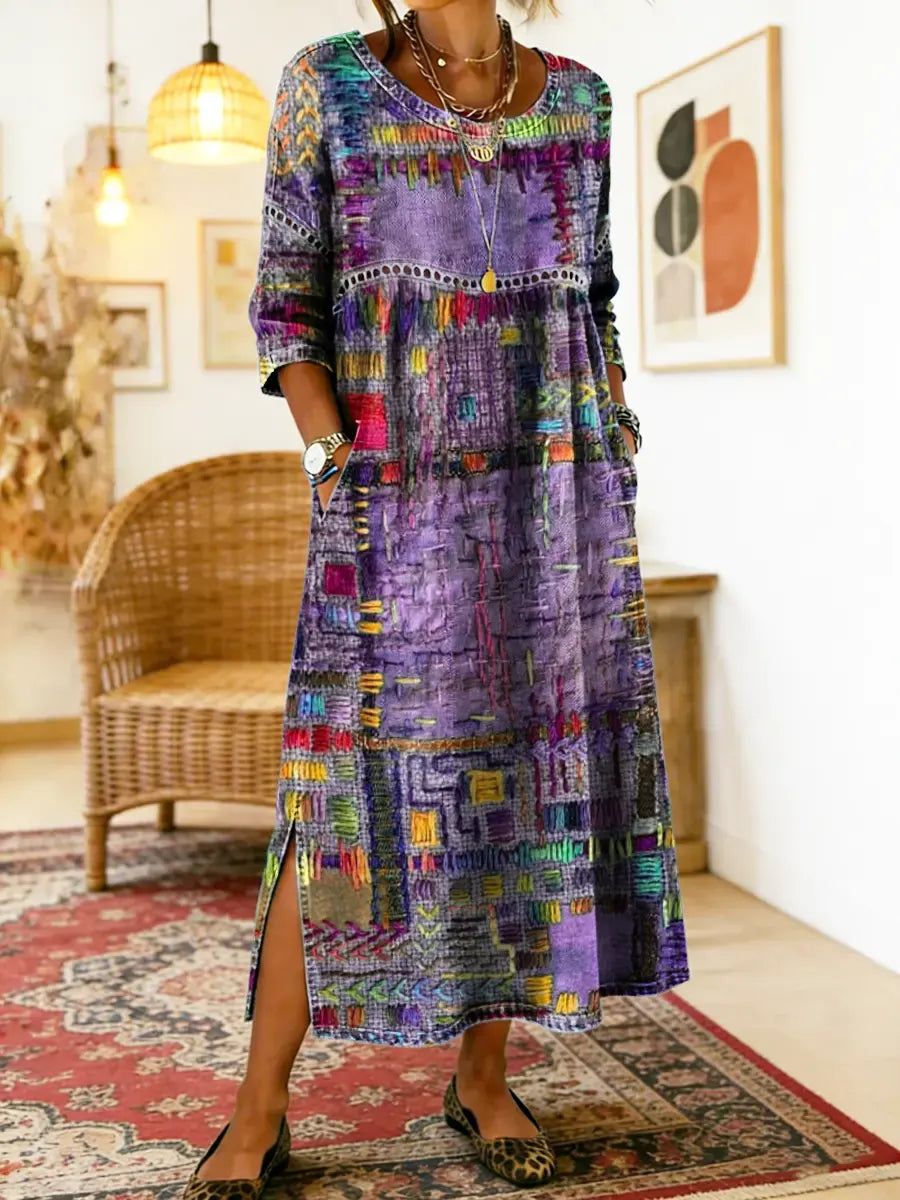 ROMINA | Patchwork A-Line Dress