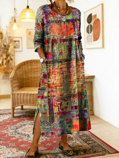 ROMINA | Patchwork A-Line Dress