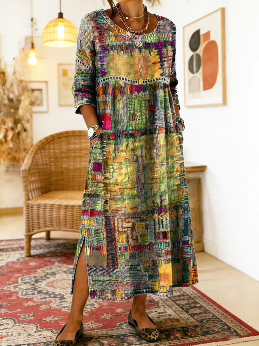 ROMINA | Patchwork A-Line Dress