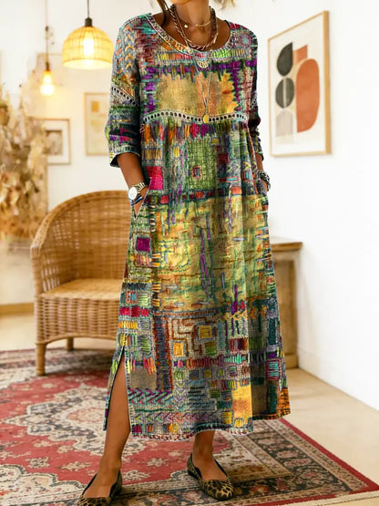 ROMINA | Patchwork A-Line Dress