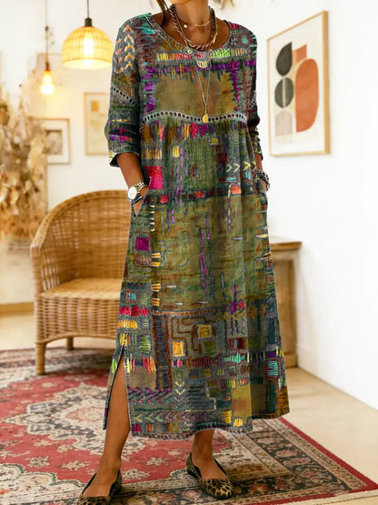 ROMINA | Patchwork A-Line Dress