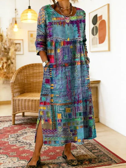 ROMINA | Patchwork A-Line Dress