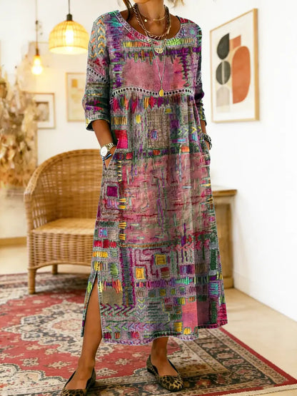ROMINA | Patchwork A-Line Dress