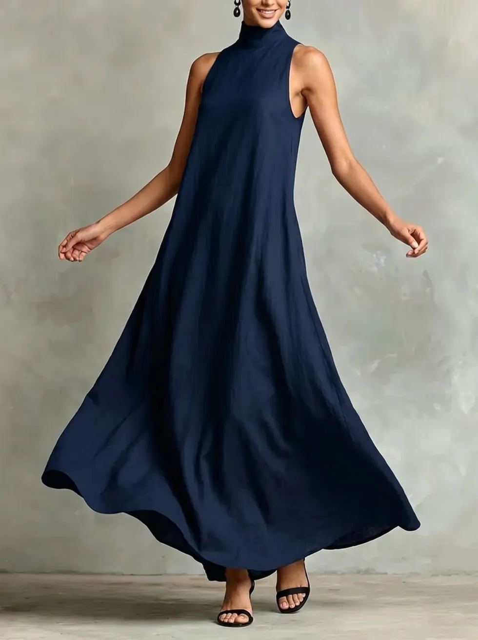 CELESTINA | Structured Neckline Pocket Maxi Dress