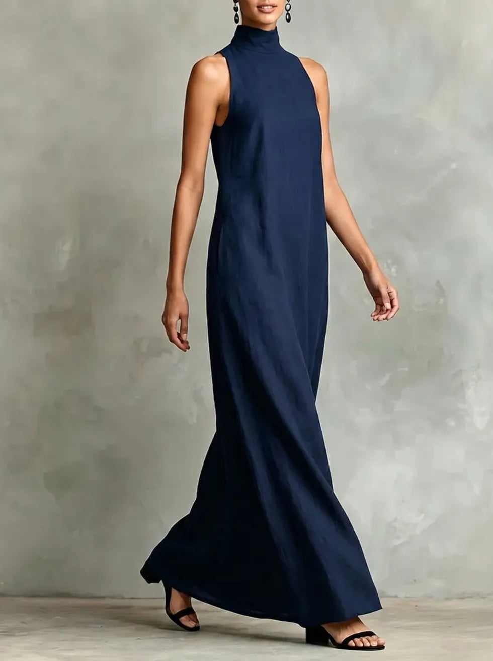 CELESTINA | Structured Neckline Pocket Maxi Dress